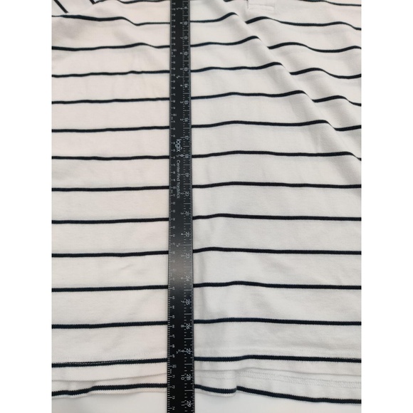 Croft&Barrow Mens Polo Shirt XL White Black Stripes Collared Short Sleeve - Picture 8 of 8